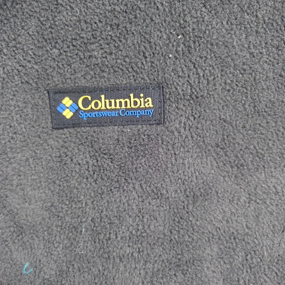Columbia Fleece Jacket Mens XL Blue Grey Yellow Colorblock Full Zip Vintage - Picture 2 of 7